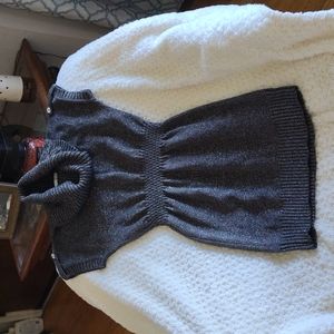 Silver & gray sparkle sweater dress with blingy button details on sleeves 10/12